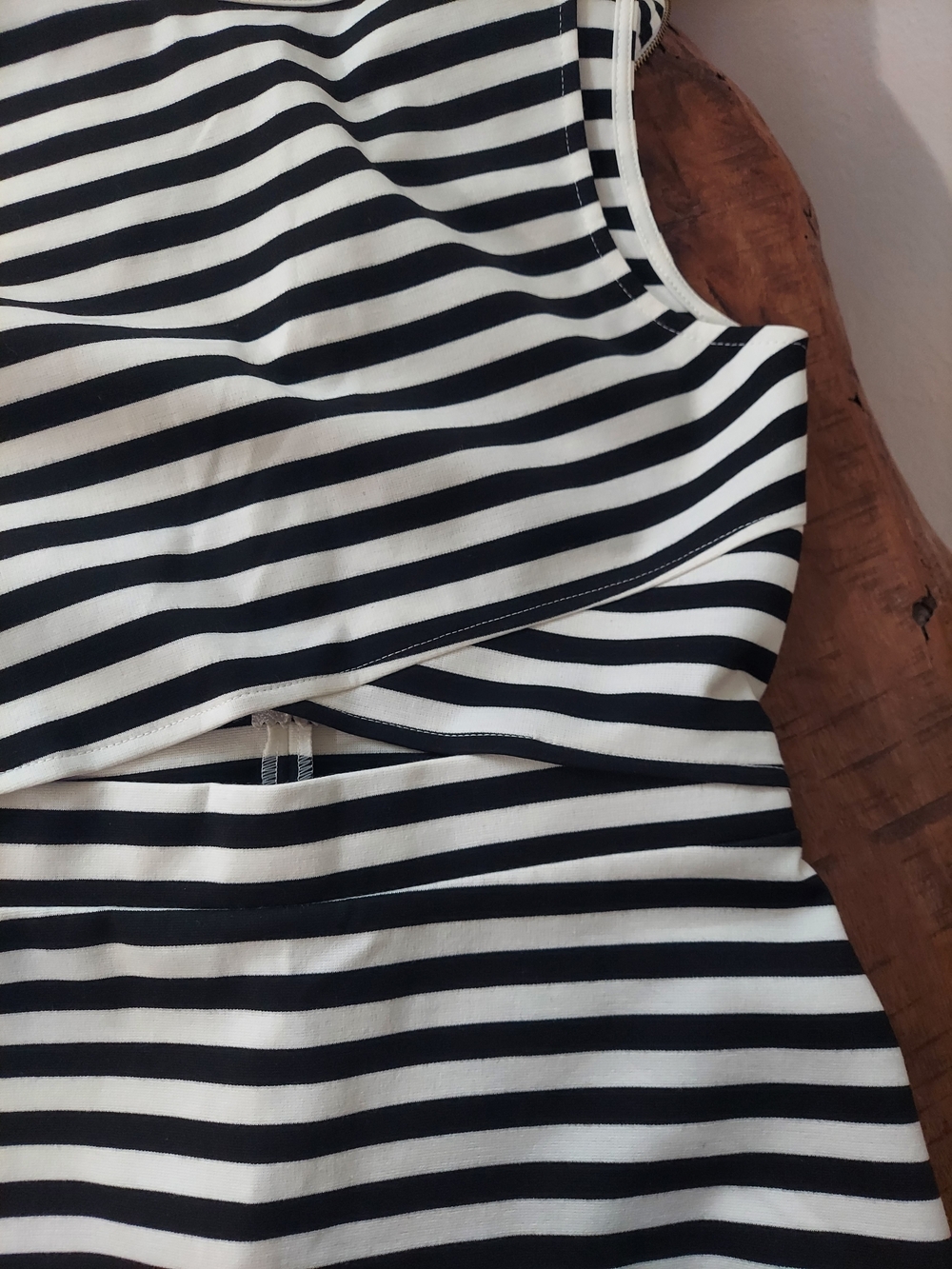 Express Black and White Striped Cutout Mini Dress - Picture 4 of 7